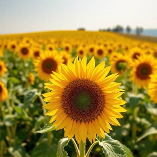 Campo di girasoli in fiore in Toscana, Toscana