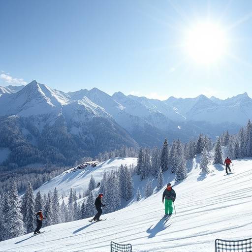 Persone che sciano sulle piste di Cortina d'Ampezzo