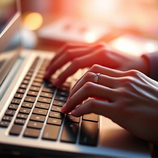 Un'immagine che mostra una persona che digita su una tastiera, simboleggiando la comunicazione e il contatto.