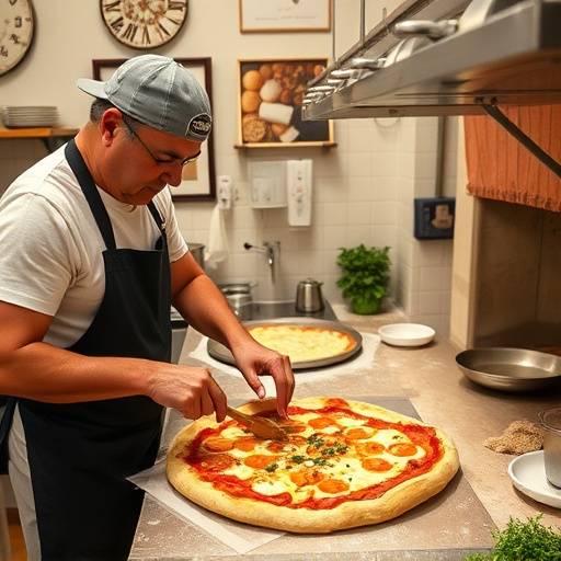 Una persona che sta imparando a fare la pizza in un corso di cucina a Napoli