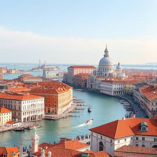Veduta panoramica di Venezia con il Canal Grande e i suoi palazzi storici
